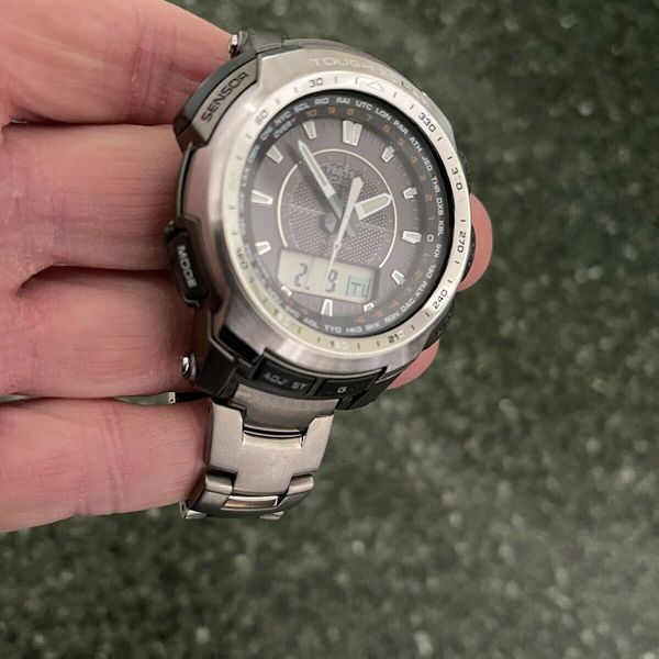 CASIO PROTREK TRIPLE SENSOR SOLAR/ATOMIC WATCH TITANIUM PRG-510T 