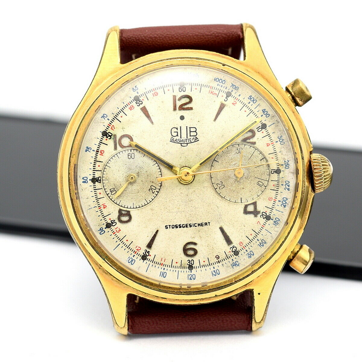 Vintage GUB Glashutte Cal.64 Chronograph 35 5mm case 50 s men s