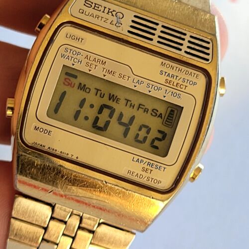 VINTAGE DIGITAL SEIKO A159 4029 G ALARM NEW BATTERY JAPAN MENS