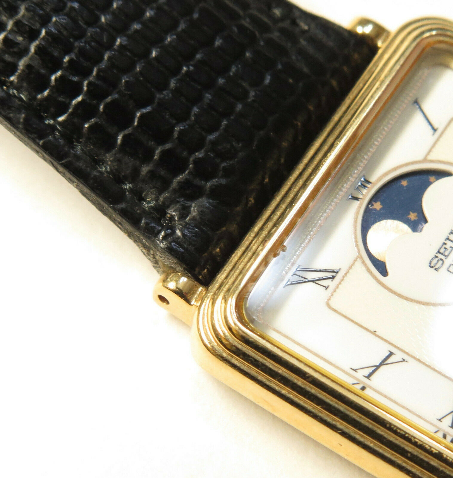 Rare Seiko 7F32-5000 Moon Phase Quartz Analog Men's Watch