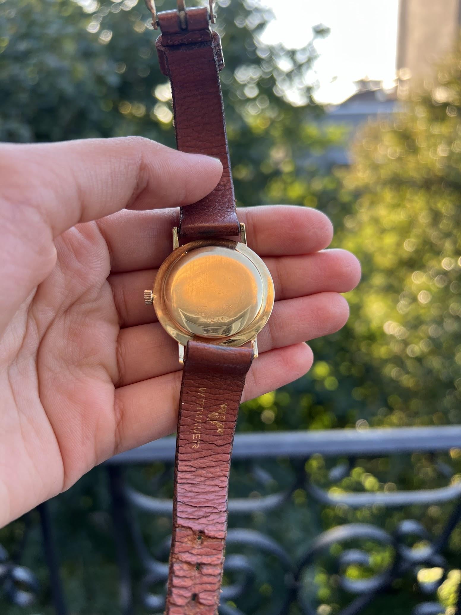 WTS Vintage Mathey Tissot Sea Nymph Solid 18K Yellow Gold 1960s