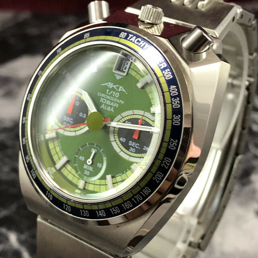 SEIKO ALBA AKA BULLHEAD CHRONOGRAPH V657-6060 GREEN Quartz Men's Watch #135  | WatchCharts