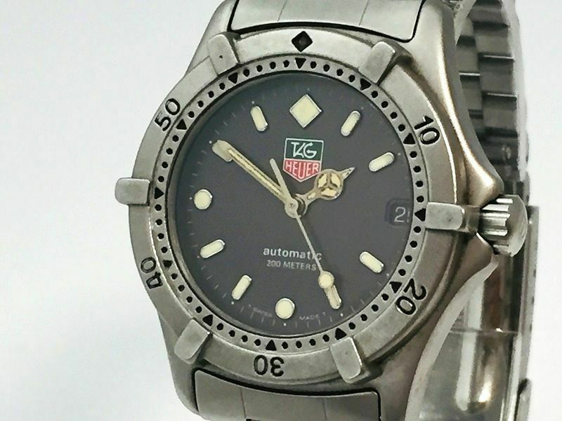 TAG HEUER Watch 669.213F 2000 Black Automatic St.Steel Date T3672