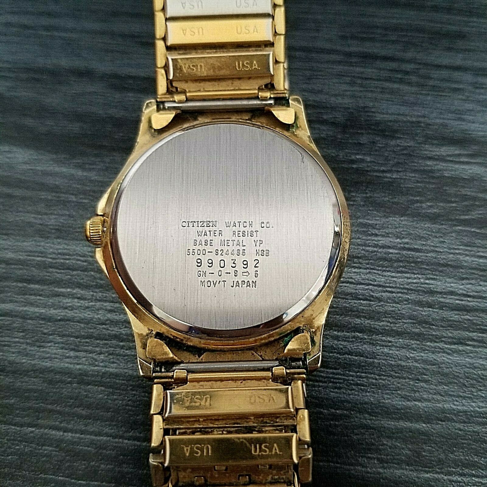 時計 CITIZEN R DATE WATCH Citizen Watch 5500-S24485 SMK Quartz Watch Gold Tone Day Date