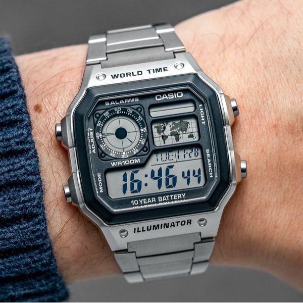 Casio World Time Digital Watch - Silver | WatchCharts Marketplace