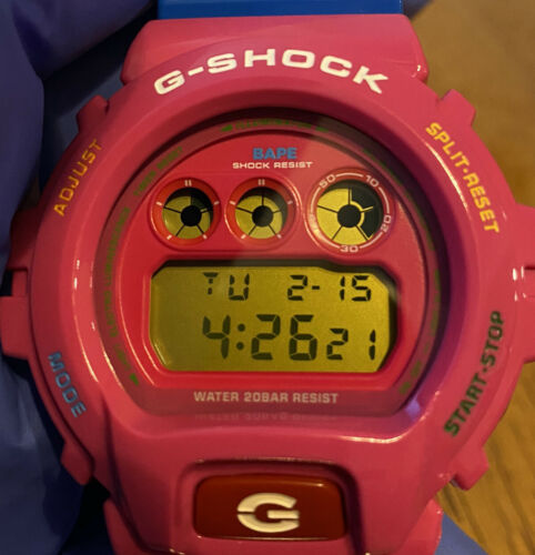 CASIO x A BATHING APE x KID CUDI G-Shock DW-6900 Pink Red CASIO x A BATHING APE x KID CUDI G-Shock DW-6900 Pink Red