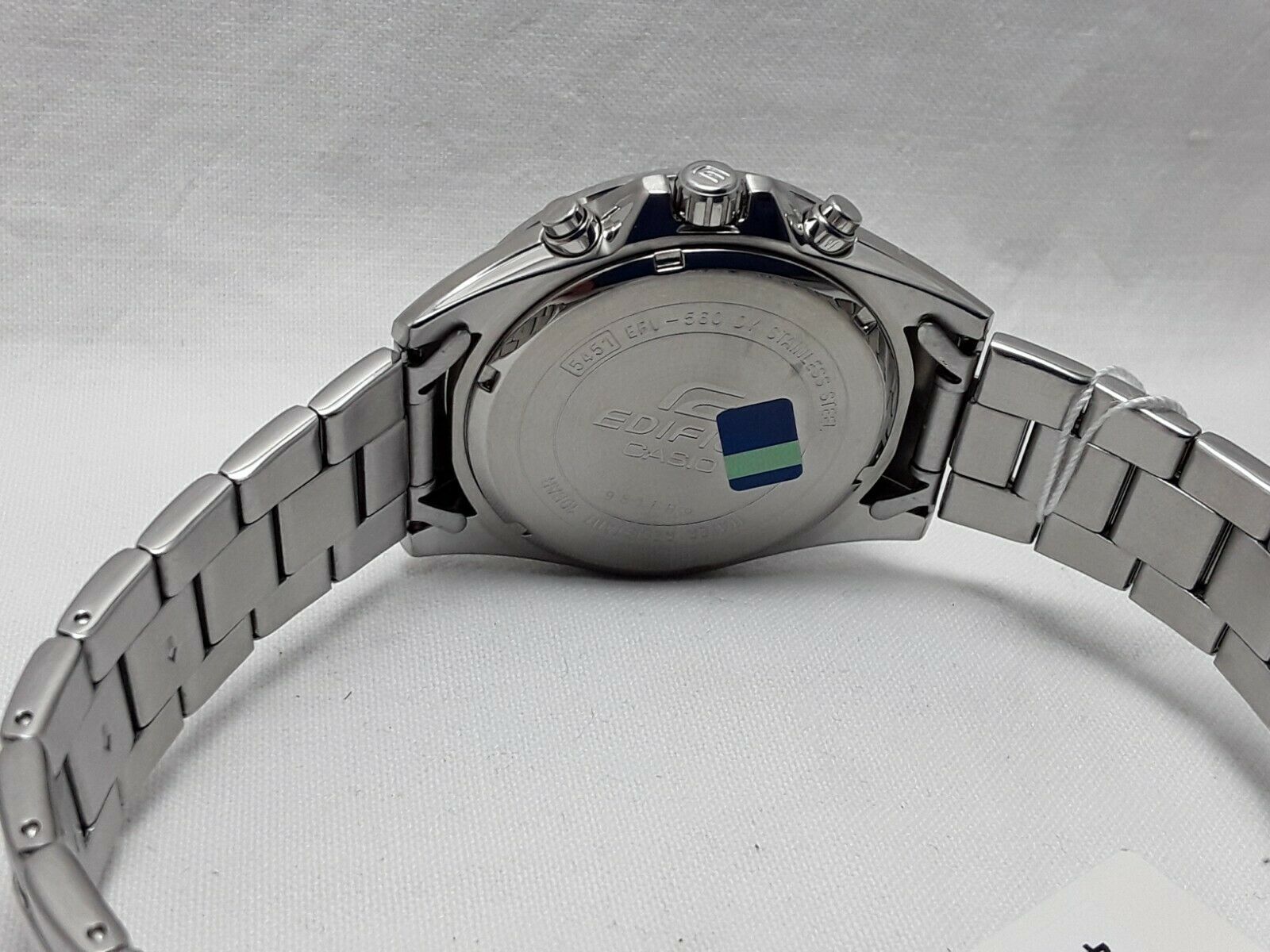 Casio Edifice Chronograph Silver Steel Band Blue Dail Men\'s EFV-560D-2AVUEF  | WatchCharts Marketplace