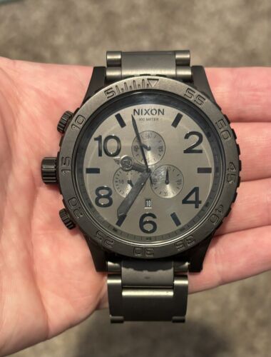 NIXON Watch Mens 51-30 CHRONO Gunmetal and Black A0831062