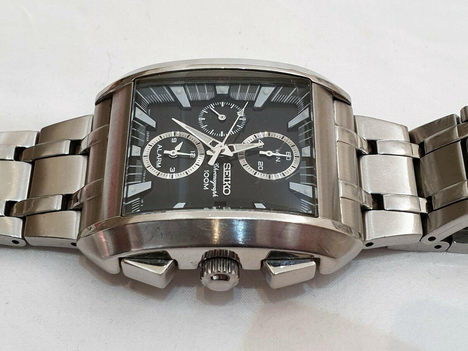 SEIKO 7T62 0GK0 STAINLESS STEEL ALARM CHRONOGRAPH