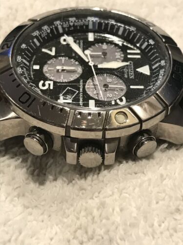 CITIZEN ECO-DRIVE MEN'S CHRONOGRAPH WRISTWATCH E820-S061636 LEATHER BAND  USED | WatchCharts Marketplace