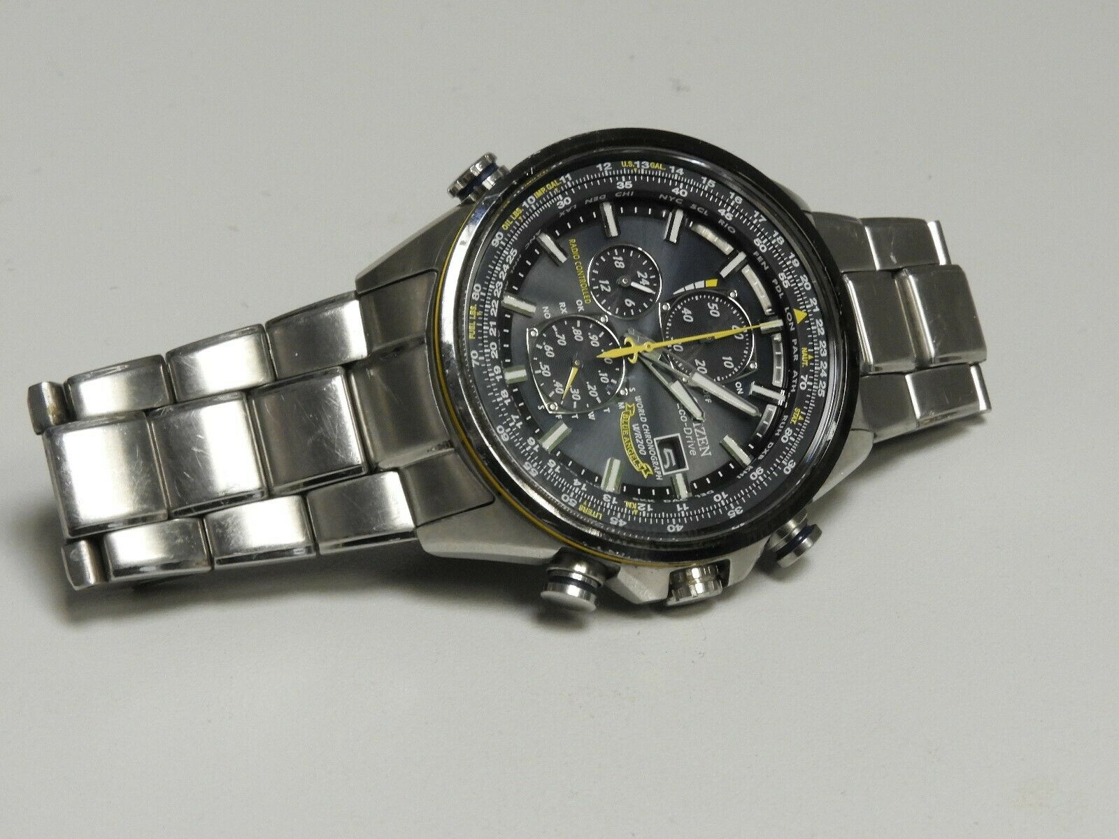 Citizen Eco drive Blue Angels World Chronograph Wr200 Watch Radio