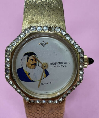 RARE Gold Plated RAYMOND WEIL President Saddam Hussein Iraq Watch