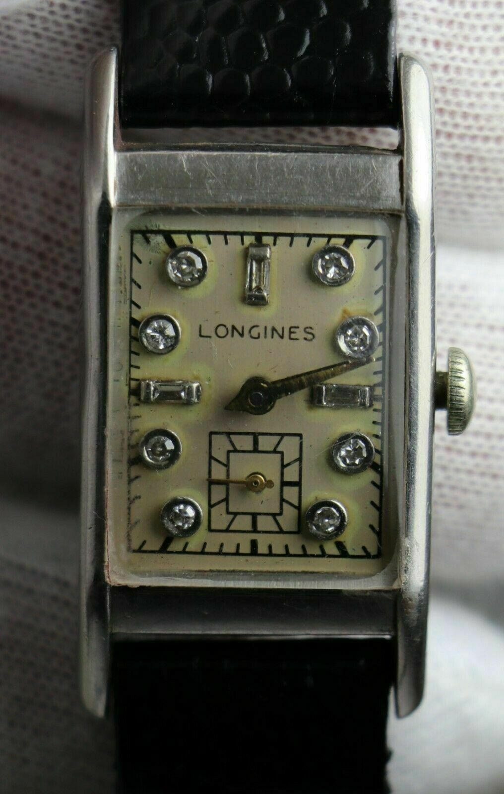 VINTAGE LONGINES PALLADIUM DIAMOND DIAL RARE MENS OR LADIES UNISEX