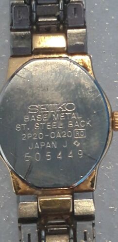 Seiko Quartz Base Metal Stainless Steel Back 2P20 0A20 RO Japan J