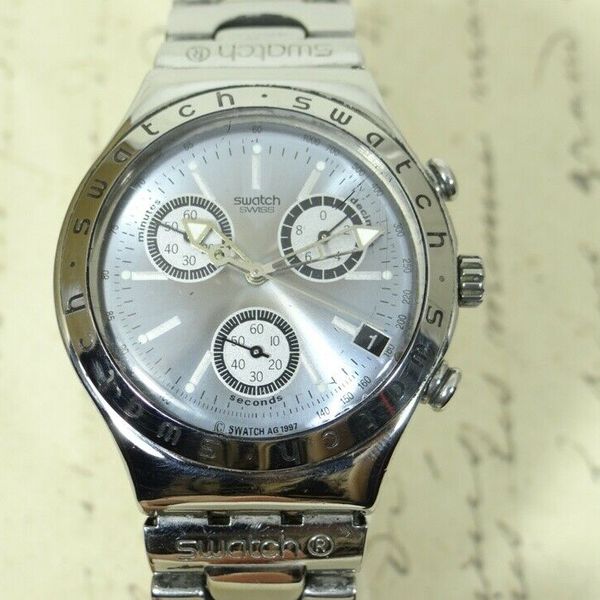 VINTAGE SWATCH IRONY CHRONOGRAPH AG 1997 QUARTZ DATE MEN'S WATCH SWISS