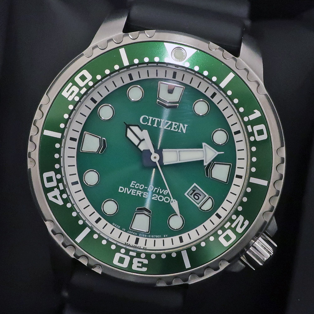 Sakae] [CITIZEN] Citizen Promaster BN0156-13W Eco-Drive Diver Solar Green  Green SS Rubber Men's Watch [Used] | WatchCharts