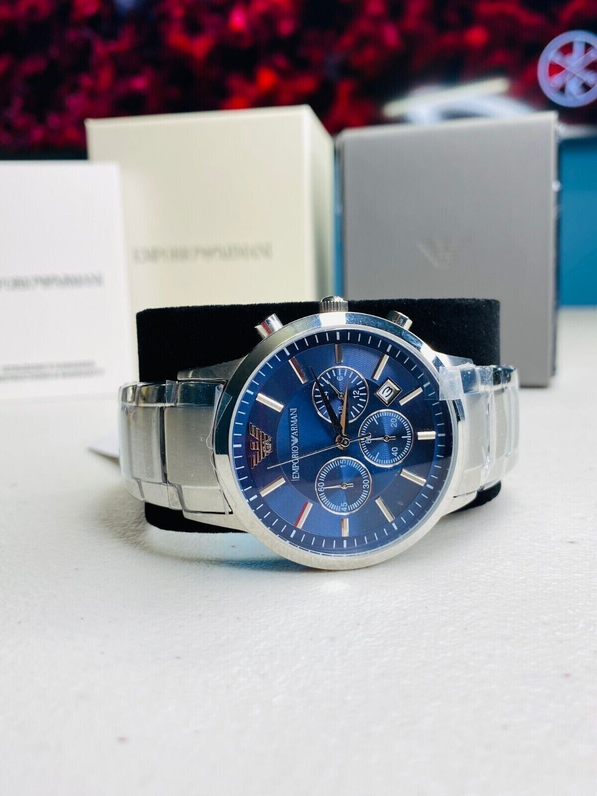 Armani classic sale ar2448 blue dial