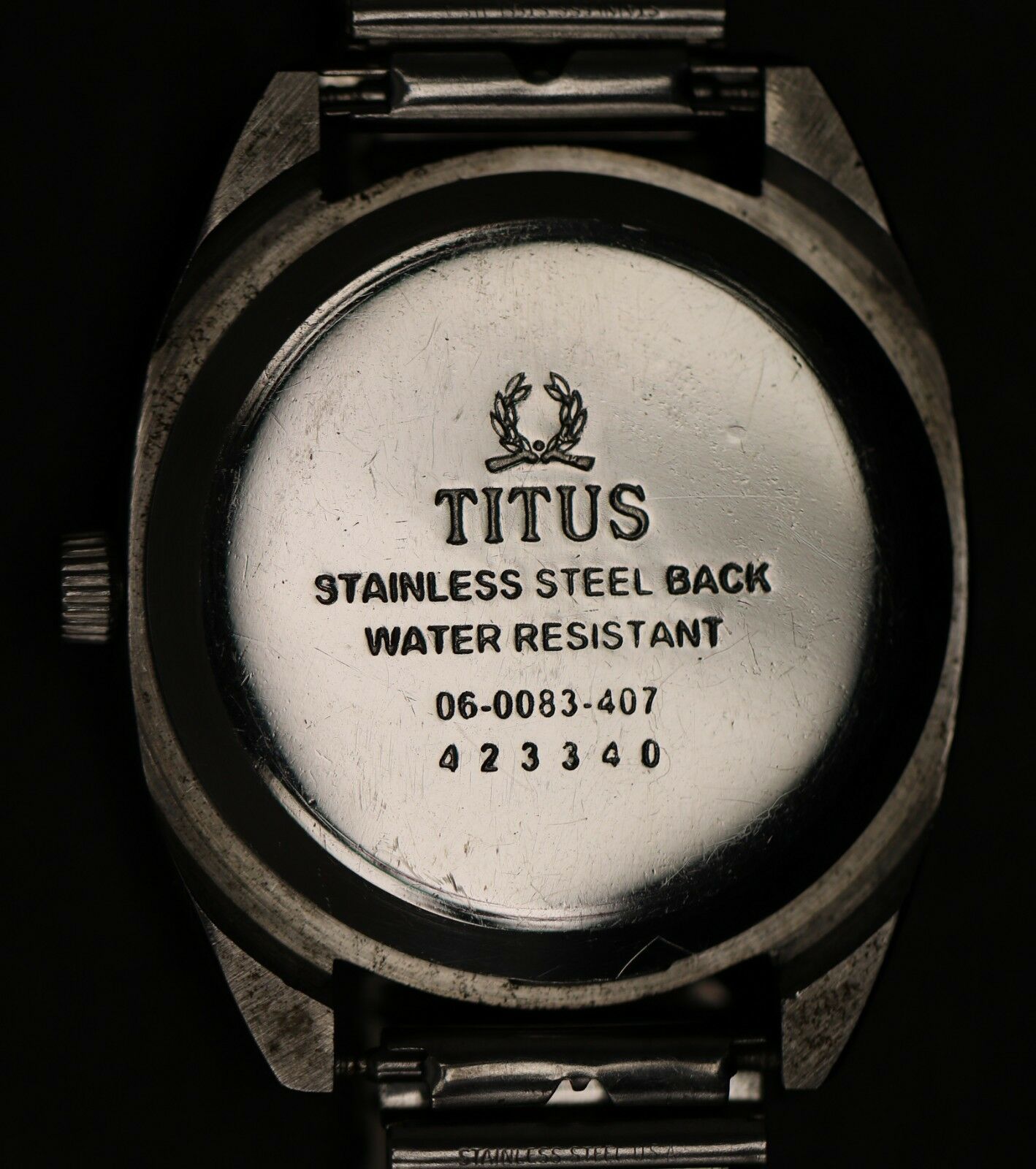 Vintage Titus 17 Jewels Shock Proof Swiss Made Men's Watch Black