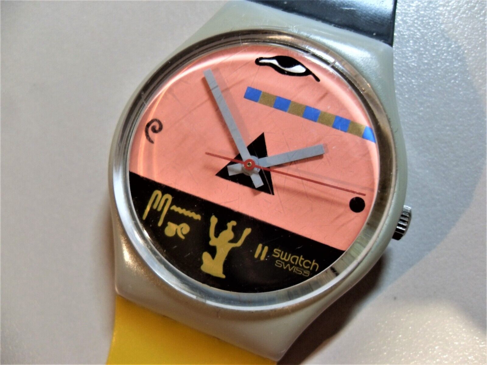 SWATCH 1983 VINTAGE RARE GREAT EGYPTIAN EYE & SYMBOLS DIAL SWATCH 1983 VINTAGE RARE GREAT EGYPTIAN EYE & SYMBOLS DIAL