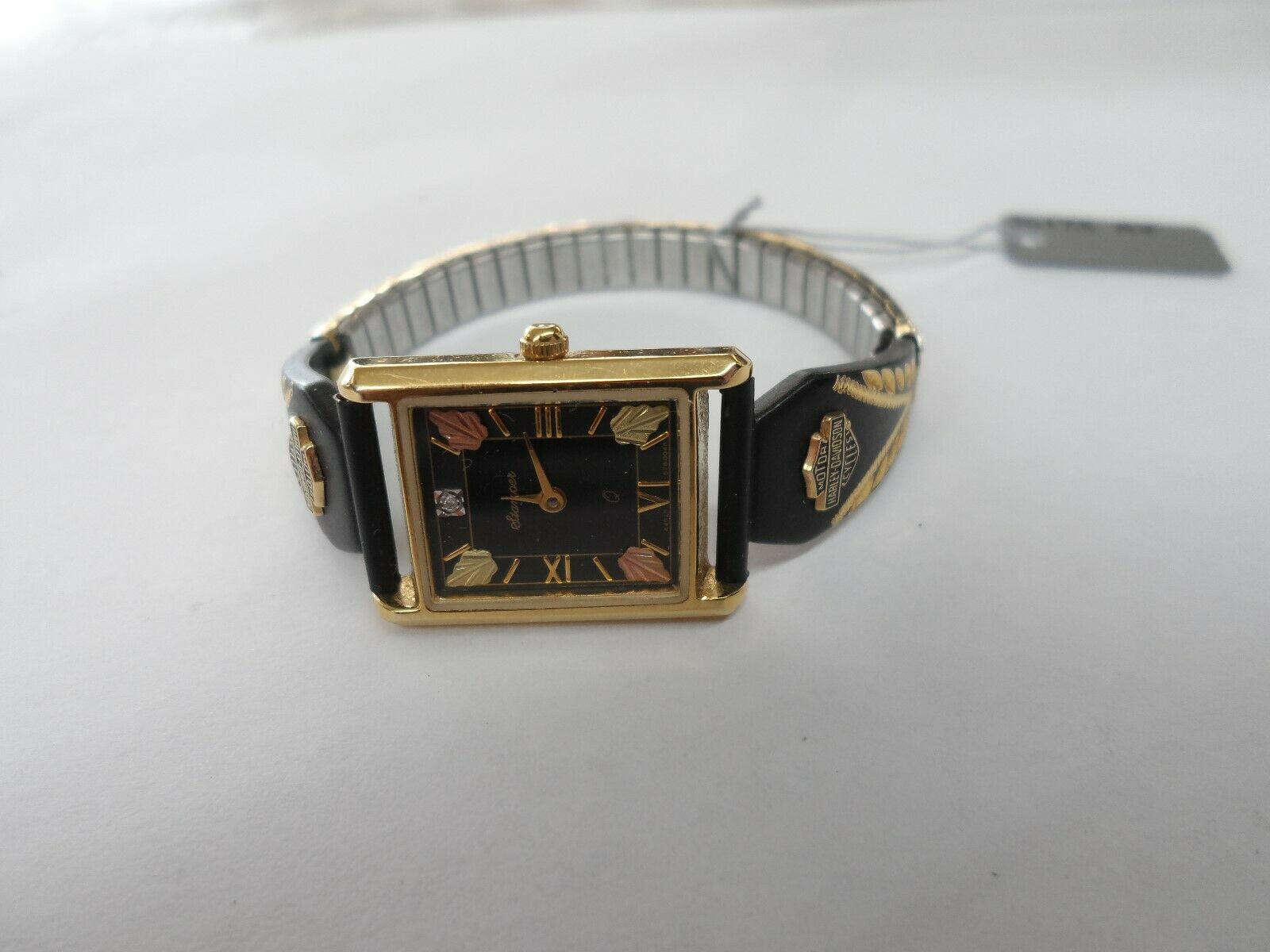 Vintage Ladies 10k Gold Stamper Harley Davidson Watch