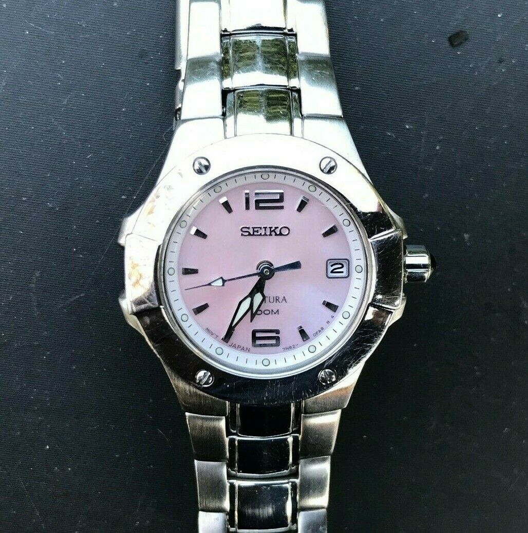 SEIKO 7N82 0CA0 Coutura Stainless Steel Saphire Crystal 25mm watch