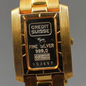 New listing*Almost Near MINT* CREDIT SUISSE Ingot Watch Fine
