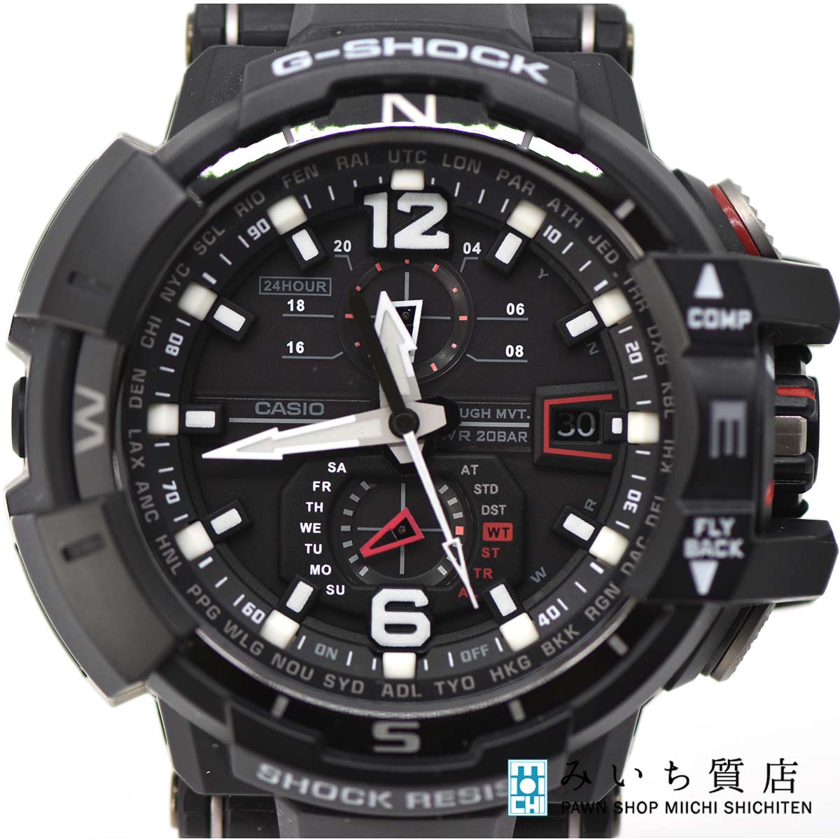 Pawn shop watch CASIO Casio G Shock sky cockpit GW A1100 radio wave solar red H4292 Miichi pawn shop WatchCharts Marketplace