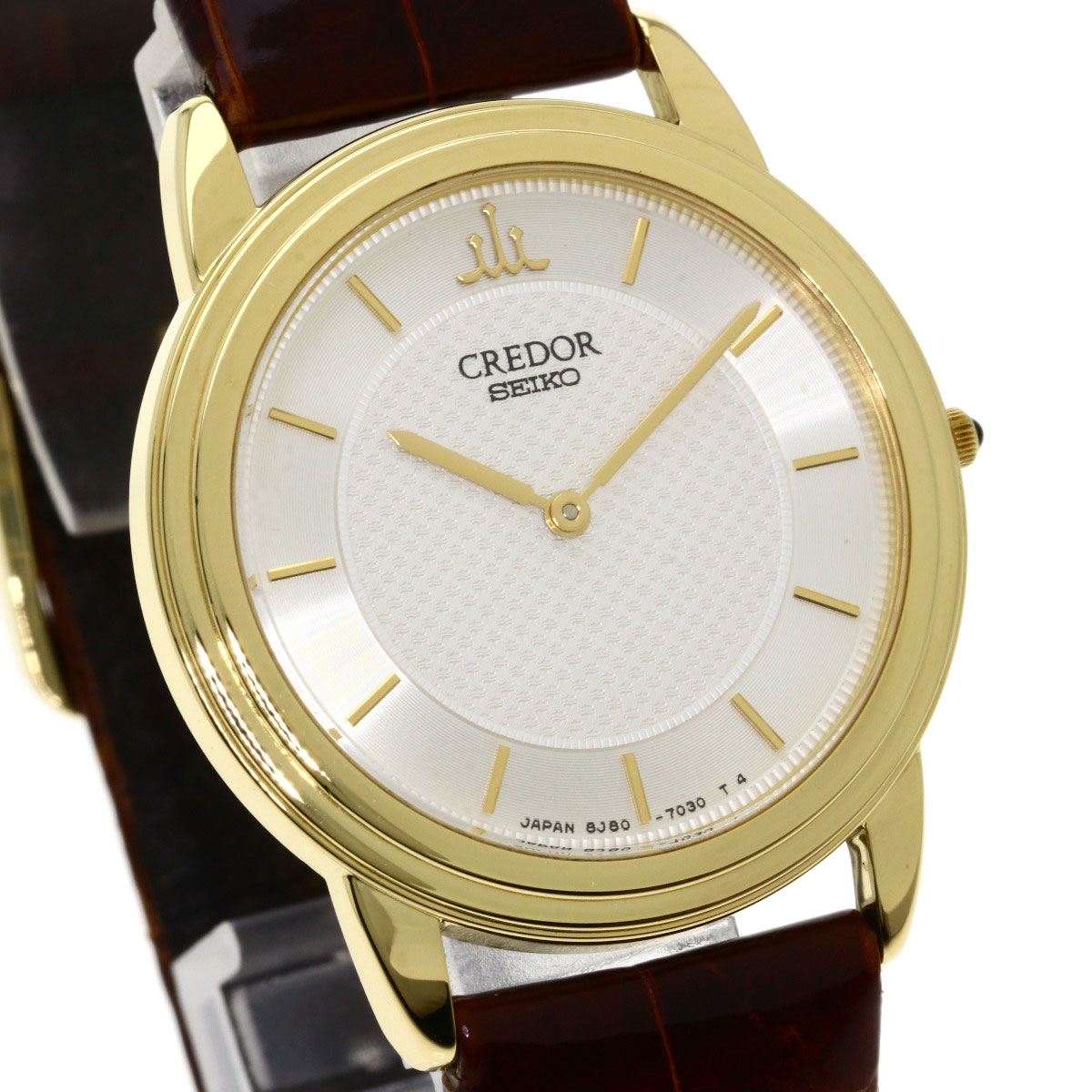 Seiko 8J80-7020 GBAT014 Credor Watch K18 Yellow Gold / Leather Men