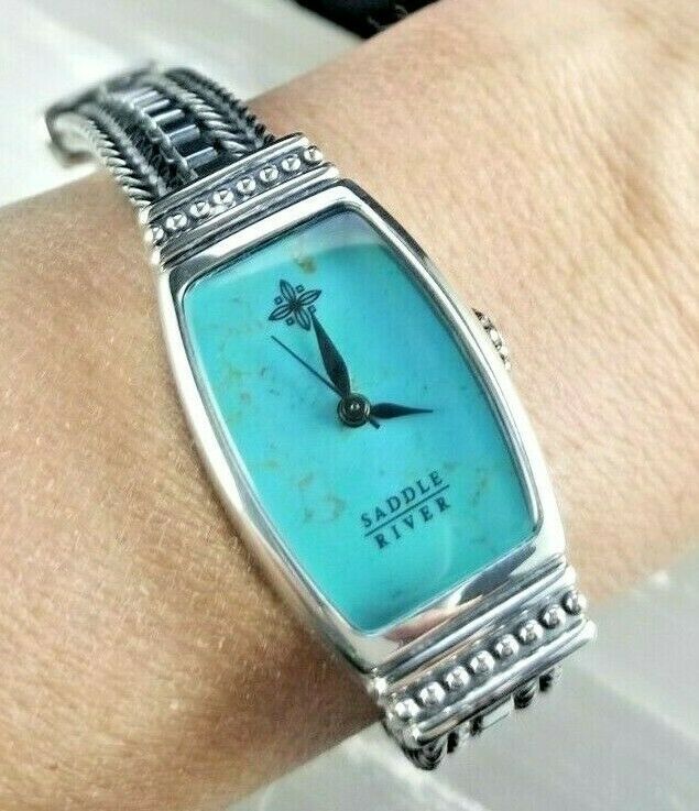 Vintage Saddle River Beautiful 10755 Turquoise Dial Quartz  display picture 1