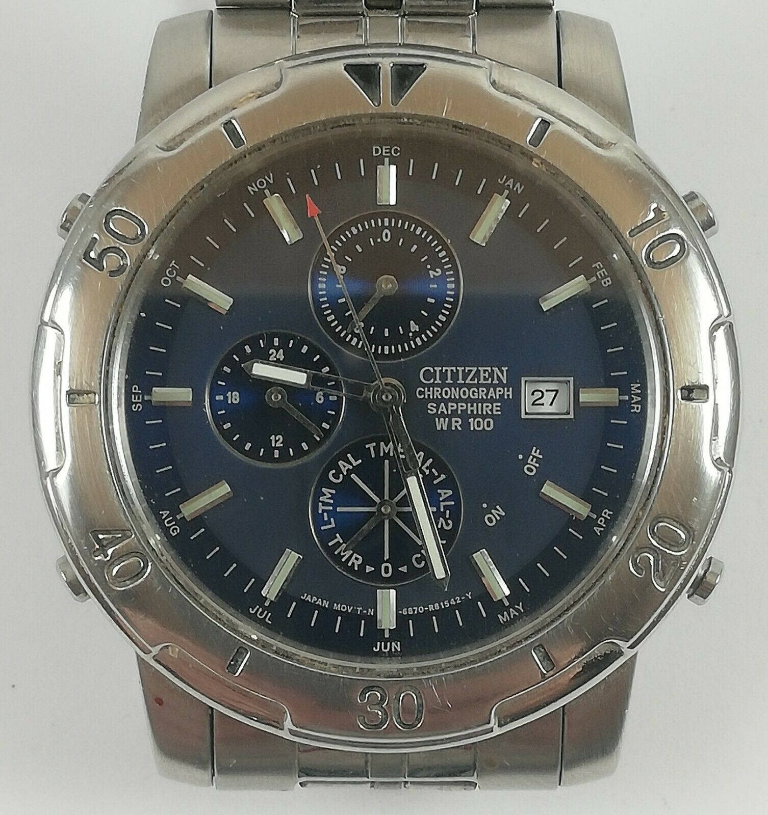 Citizen chronograph 2025 sapphire wr100