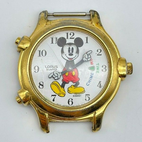 Vintage Mickey Mouse By Lorus Alarm Chime Dancing Hands Quartz Watch 