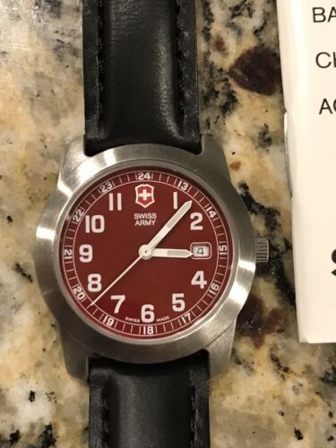 swiss army watch red face
