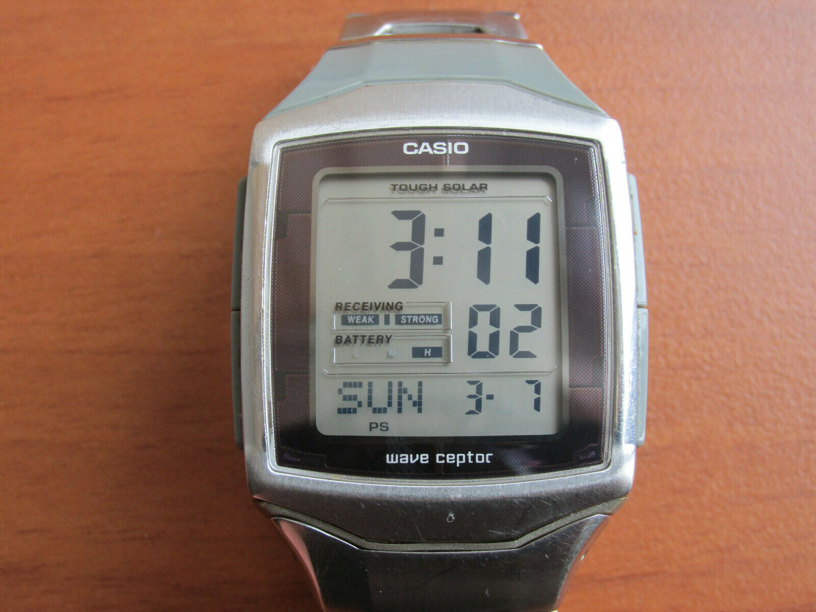 VINTAGE CASIO WVH-500J WAVE CEPTOR-USA/JAPAN SOLAR E-DATA SAPPHIRE