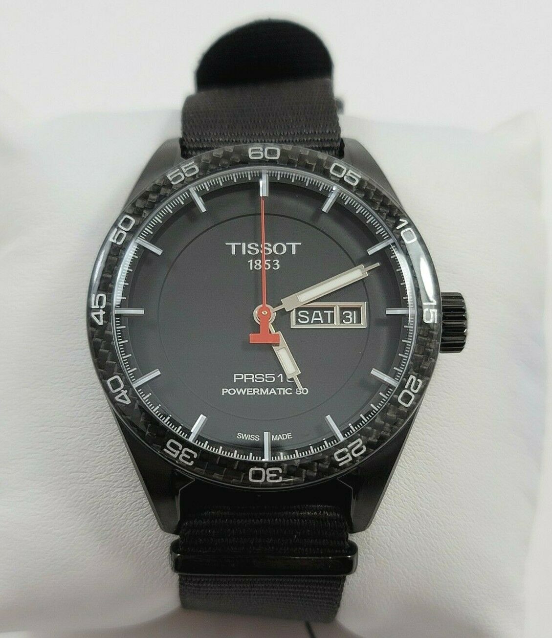 Tissot PRS516 Powermatic 80 Black Dial Nylon Strap Men s Watch