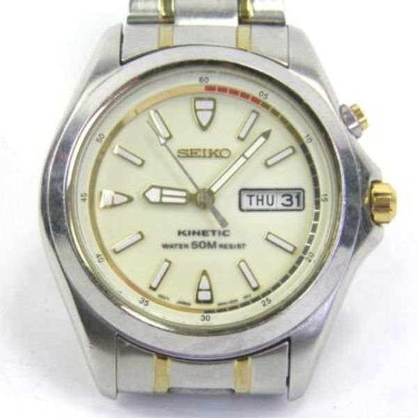 Vintage Mens Seiko Kinetic Day Date 5M43-0C80 stainless steel wrist watch |  WatchCharts