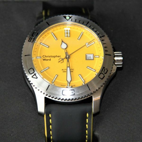 Christopher Ward C60 Trident 316L Limited Edition 43mm Watch - Yellow ...