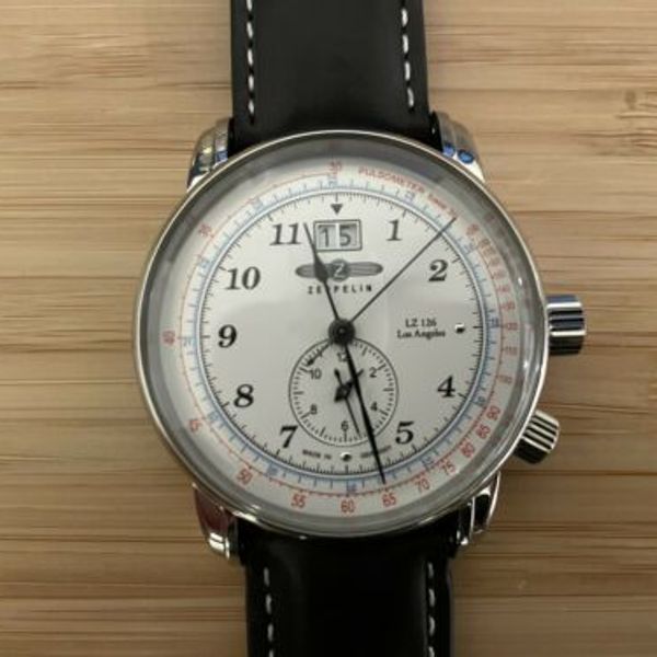 Timec Pulsometer Mint Graf Zeppelin Dual Time, Pulsometer, Big Date Swiss Quartz Watch ...