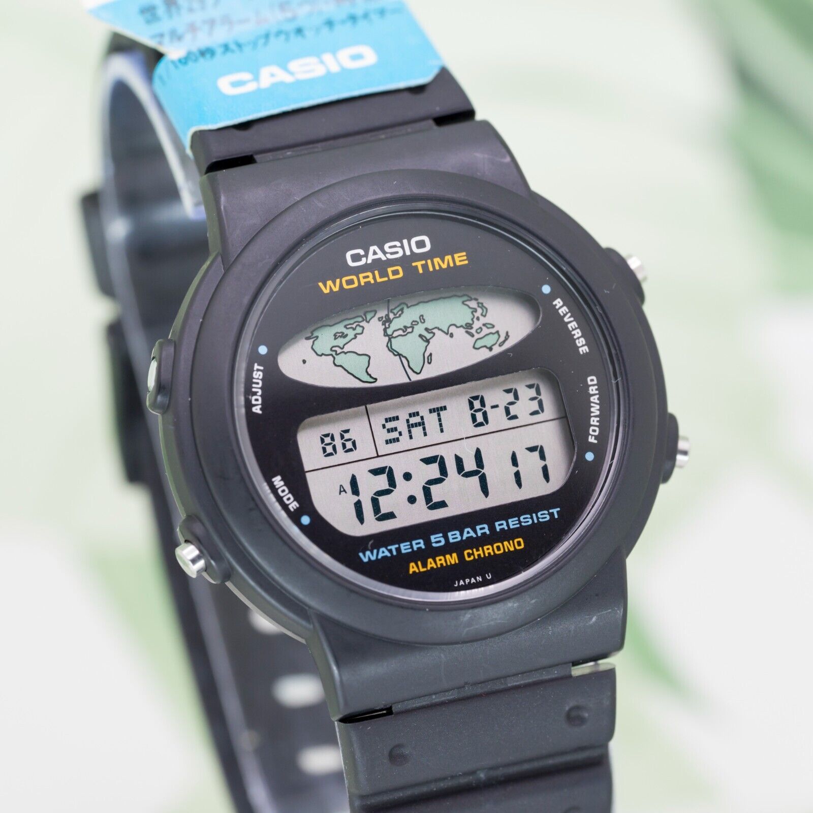 1989 NOS CASIO W-60U WORLD TIME WR50M VINTAGE DIGITAL WATCH KOREA