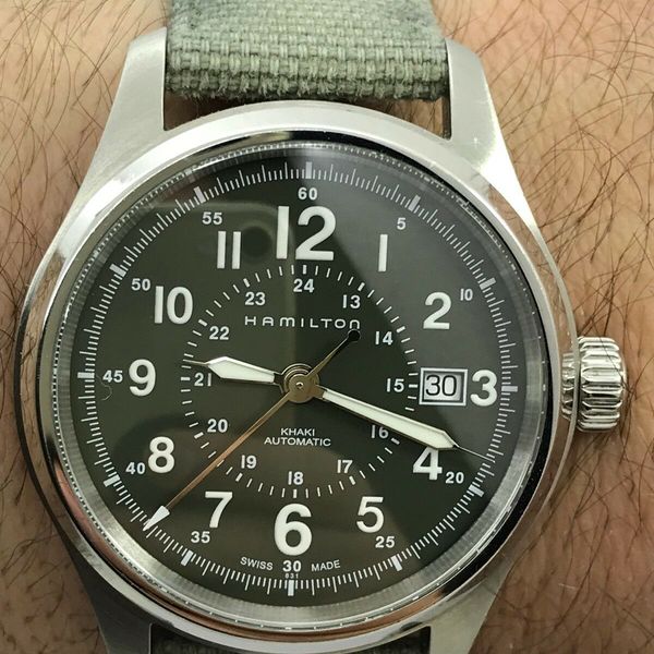 HAMILTON H705950 KHAKI AUTOMATIC MENS 40mm SAPPHIRE GLASS EXELLENT