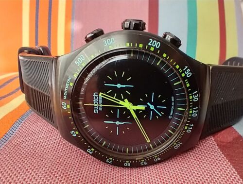 Swatch yob100 Irony Green in Dark, rare HUGE! | WatchCharts