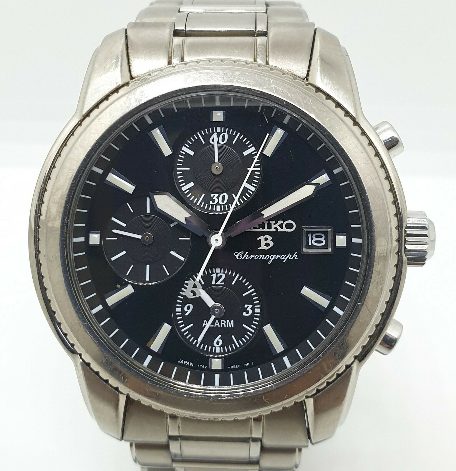 Genuine Seiko Bright Chronograph 7T62-0BB0 Quartz Watch