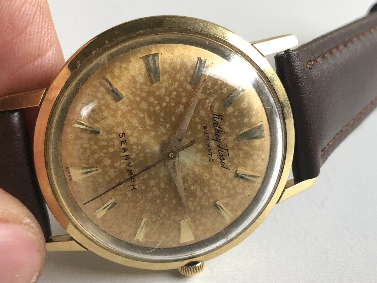 RARE 1960 s MATHEY TISSOT SEANYMPH AUTOMATIC 14K