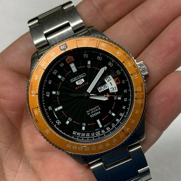 Seiko 5 Sports SRP611 4R36-03S0 Orange Bezel 45mm Automatic Watch (READ) |  WatchCharts