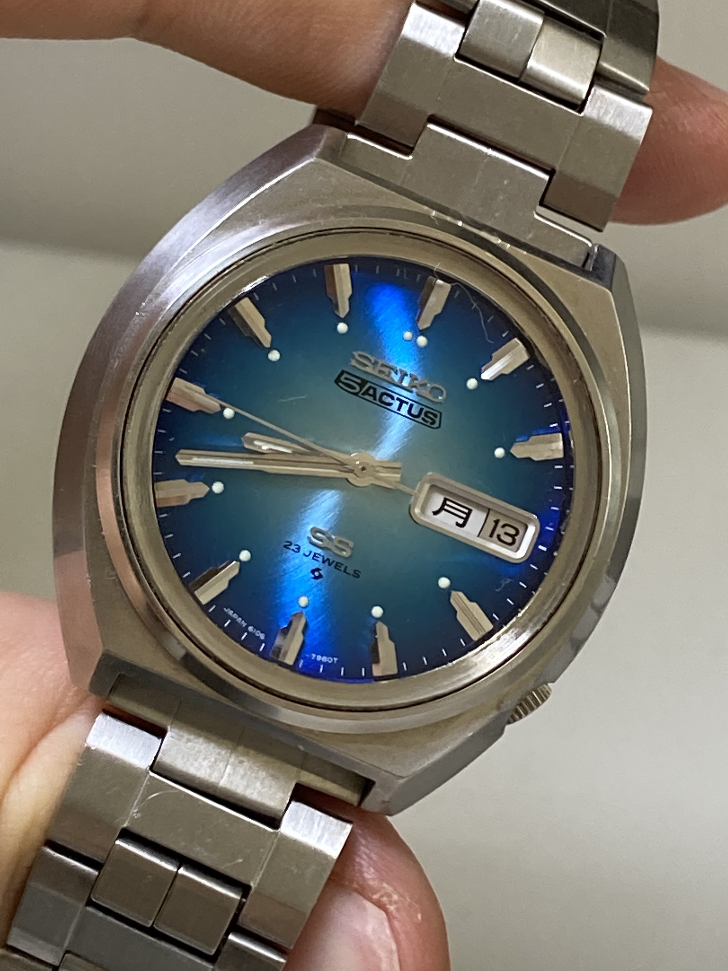 €120 EUR] FS: JDM Seiko 5 Actus 6106-7700 blue whirlpool dial | WatchCharts  Marketplace