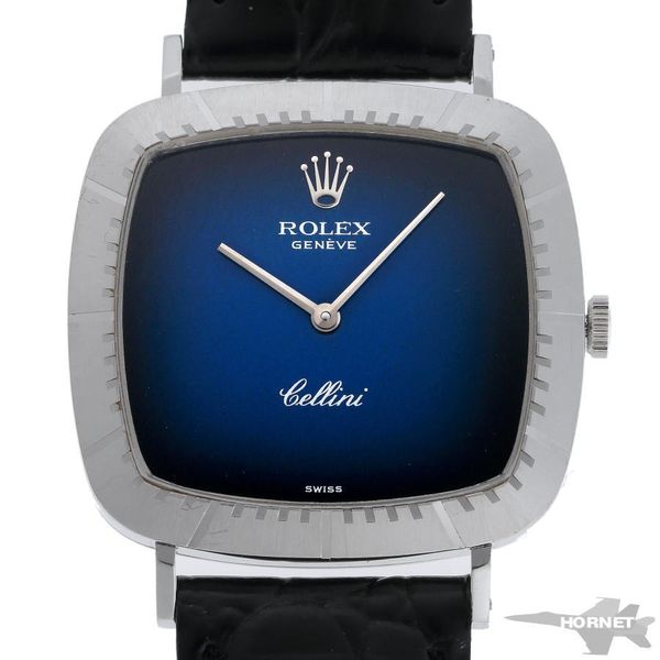 ROLEX Rolex Cellini Square Manual winding Cal.1600 Ref.4084 Blue ...