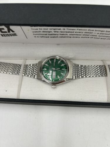 Timex Q Falcon Eye Reissue Stainless Steel Green Men s Watch