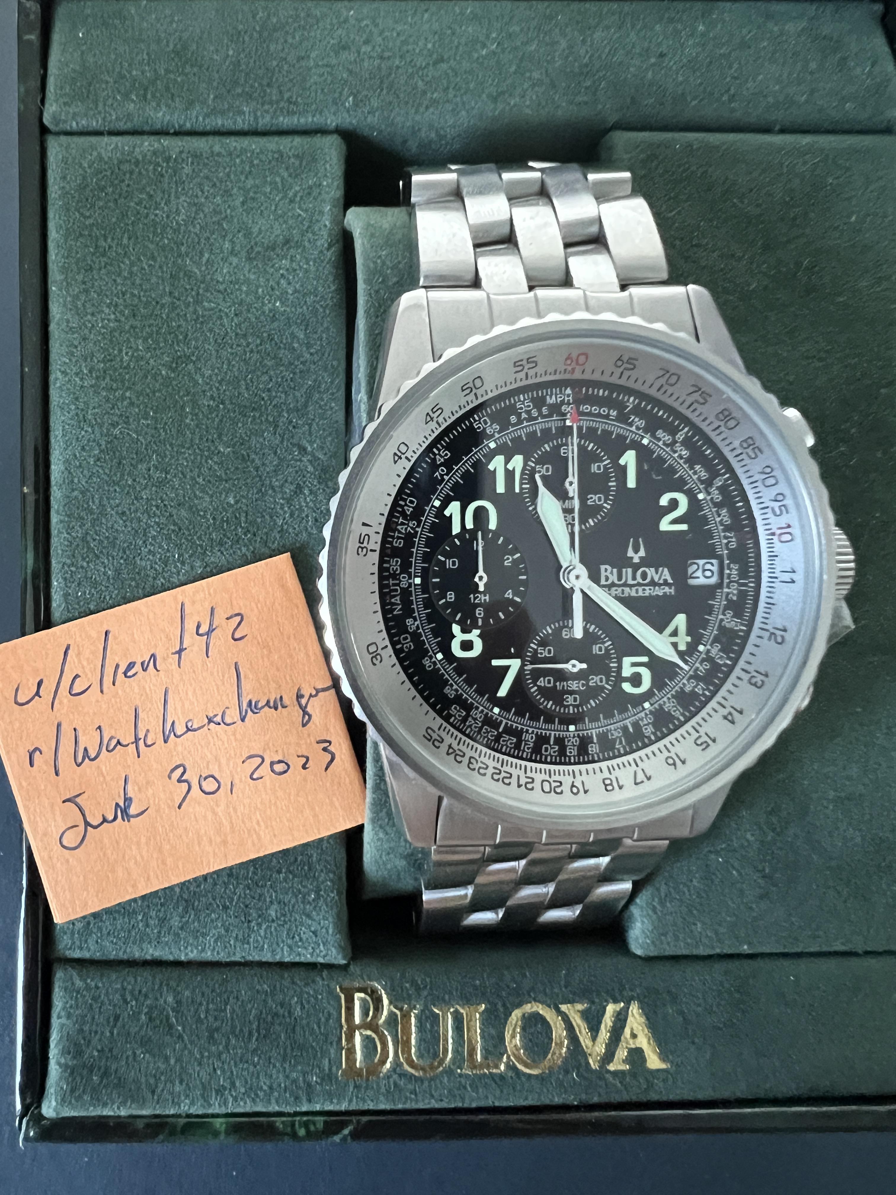 WTS] Bulova BVS201 Rare Quartz Chronograph Navitimer Style