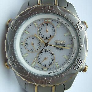 Citizen eco drive 0855-H01113 TA Alarm Chronograph WR100 Vintage