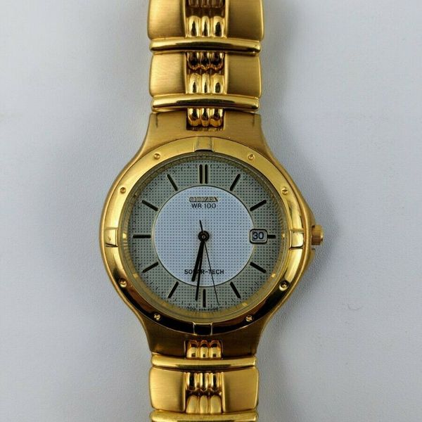 Citizen Wr 100 Solar Tech Mens Watch Gold Tone With Date Feature A119 H08649 Watchcharts 6220