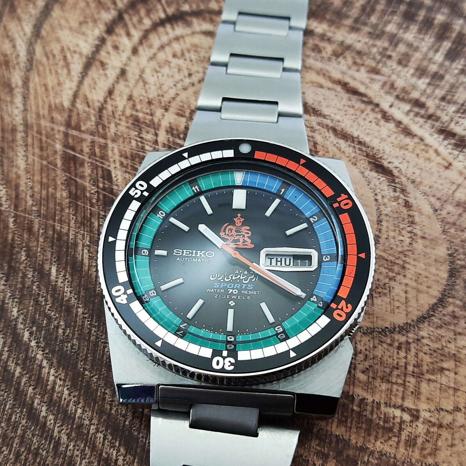 Rare Seiko 5 Sport Rally 6119 6053 Iranian Royal Army Diver Water